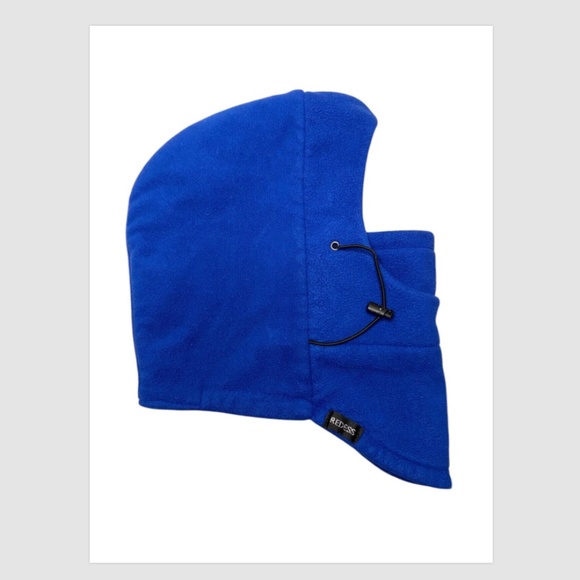 Blue Balaclava Hood By Redess Fleece Lining Pull String Adult One Size - Picture 2 of 6